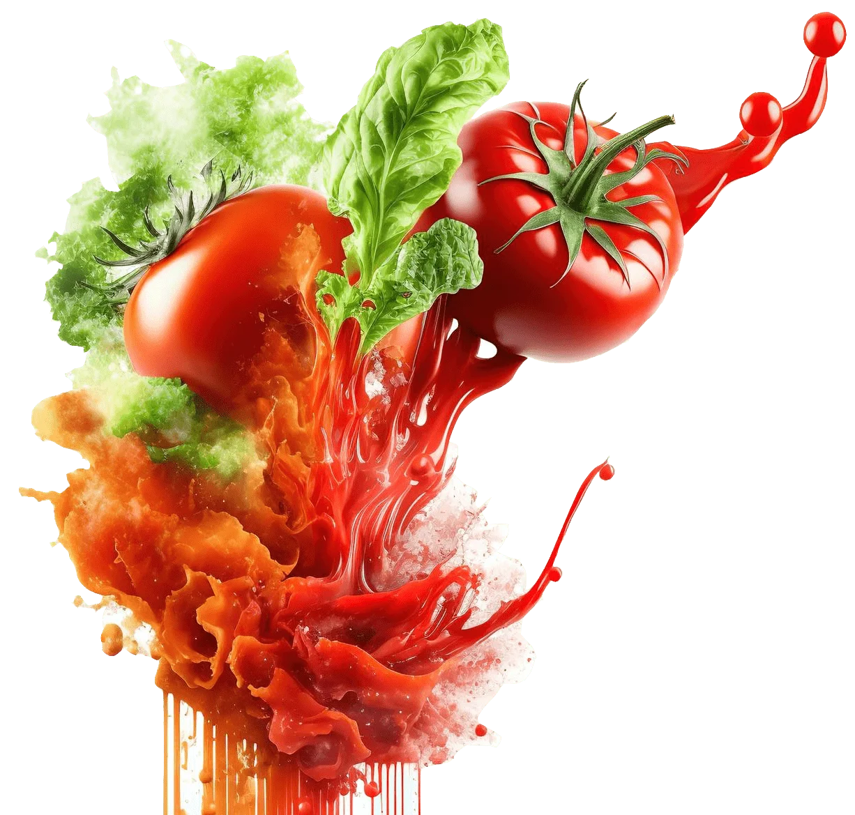 Fresh organic produce splash